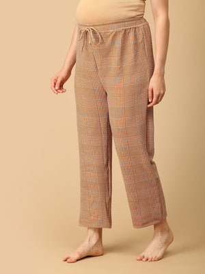Golden Grid Maternity And Nursing Hoodie Pajama Loungewear Set - NW - SD - GLGRD - M