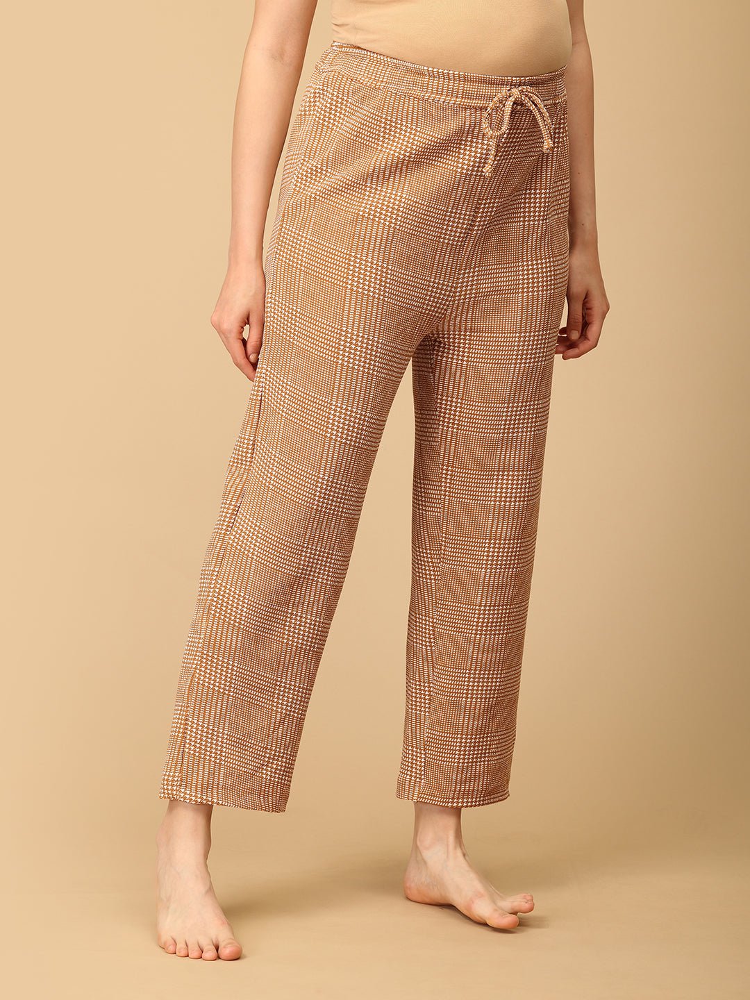 Golden Grid Maternity And Nursing Hoodie Pajama Loungewear Set - NW - SD - GLGRD - M