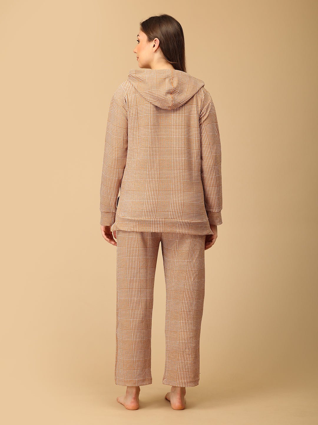 Golden Grid Maternity And Nursing Hoodie Pajama Loungewear Set - NW - SD - GLGRD - M