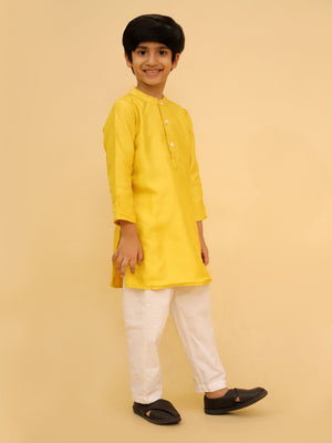 The Mom Store - Boys Ethnic Set - Golden Hour Boys Silk Kurta Pajama Set - KES - RA - GLDHB - 0 - 6
