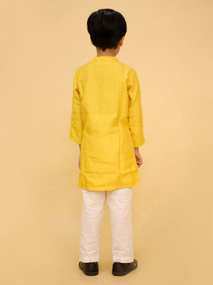 Golden Hour Boys Silk Kurta Pajama Set - KES - RA - GLDHB - 0 - 6