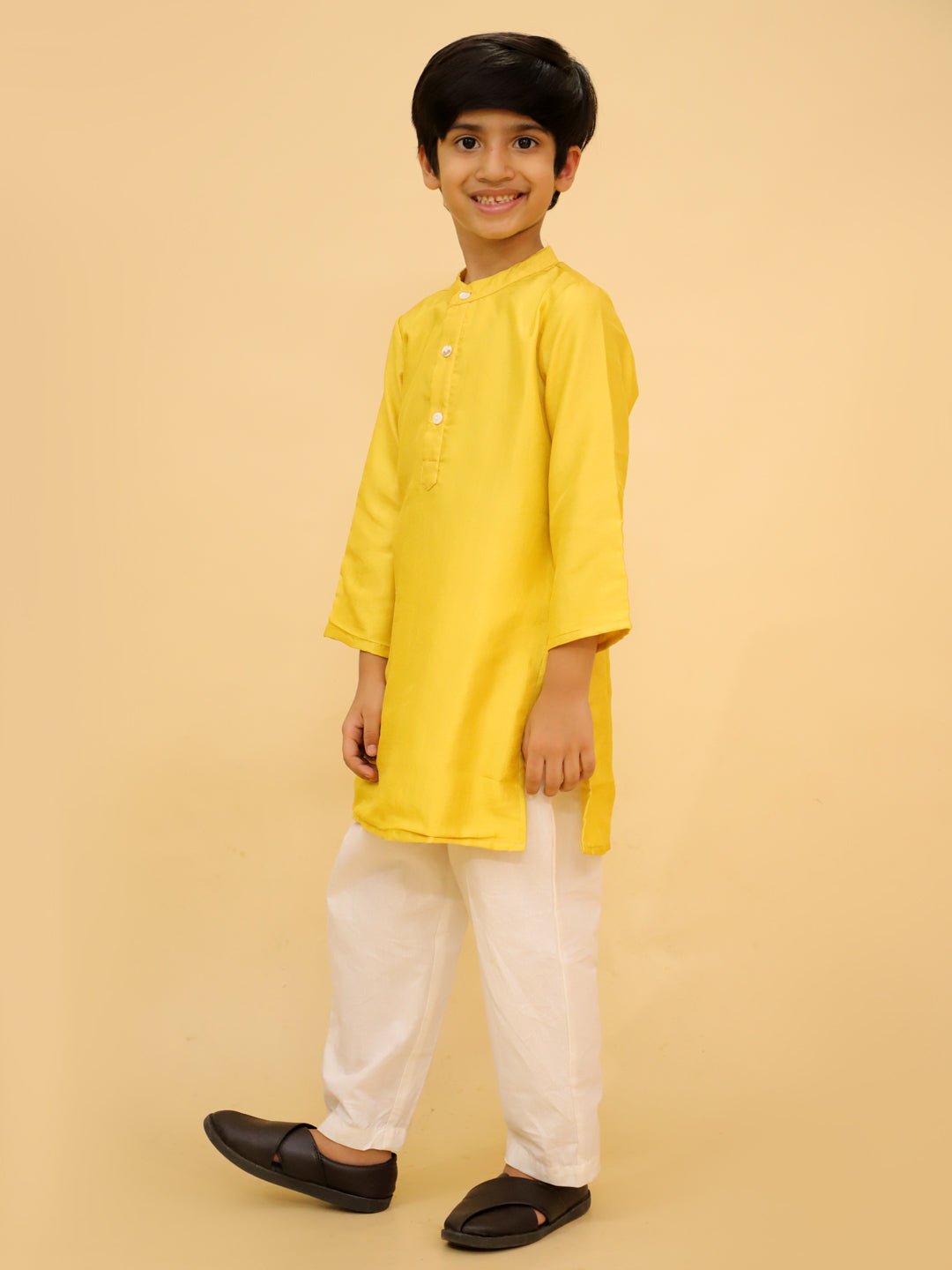 Golden Hour Boys Silk Kurta Pajama Set - KES - RA - GLDHB - 0 - 6