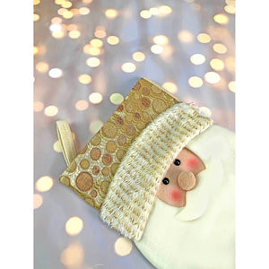 Golden Santa Christmas Stocking, 16 inches - XMAS STOCKINGS