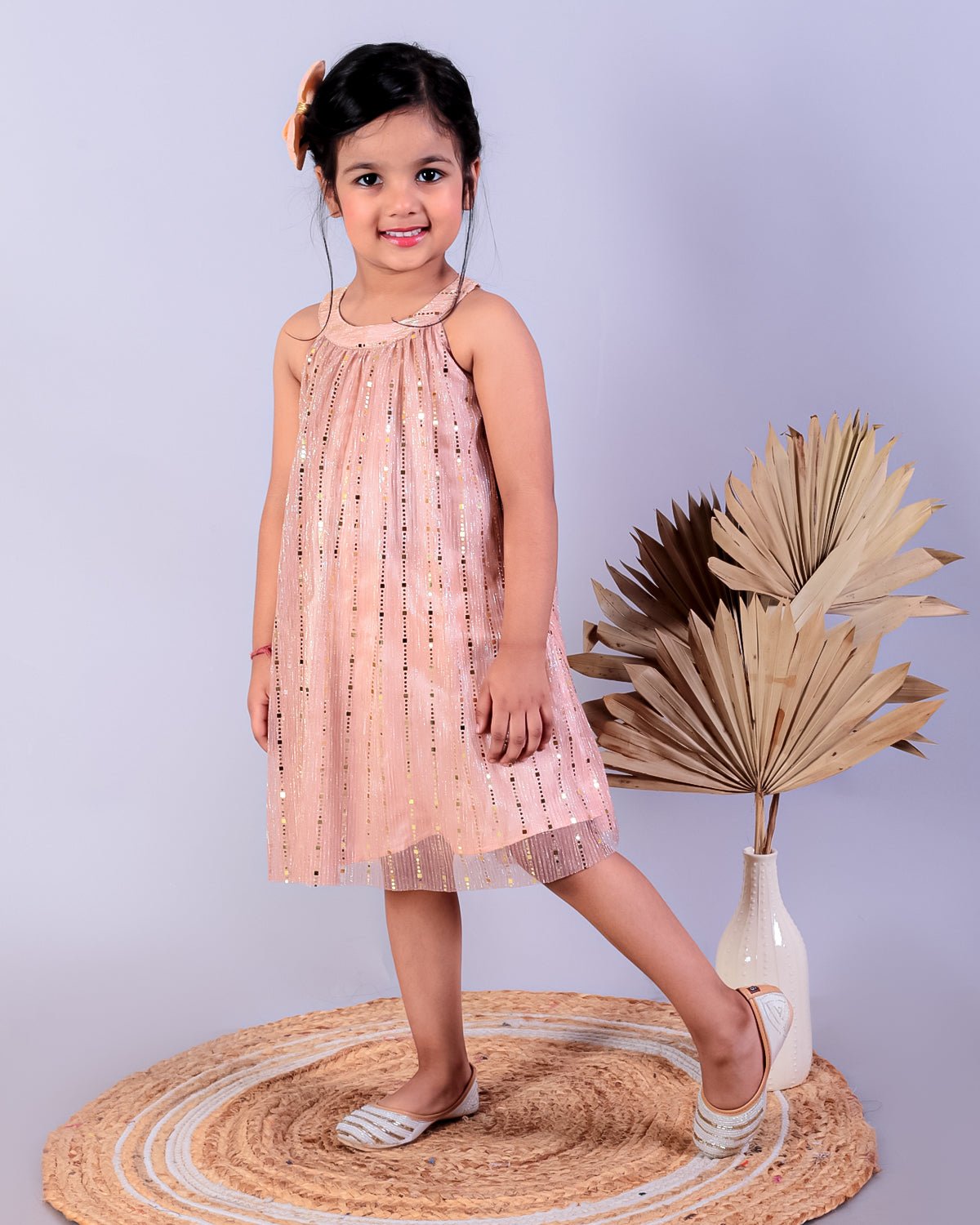 Golden Sunset Splendor Girls Casual Dress - KCW - MC - GLDS - 1 - 2