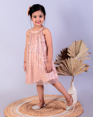 Golden Sunset Splendor Girls Casual Dress - KCW - MC - GLDS - 1 - 2