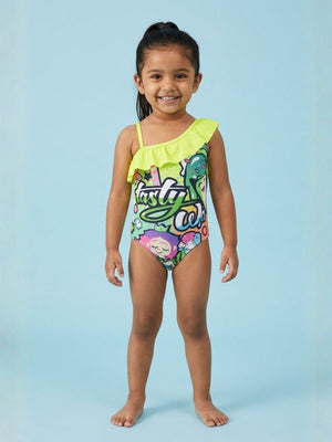 Graffiti Glam Girls Swimsuit - 2 - 4 Years Kids Swimwear