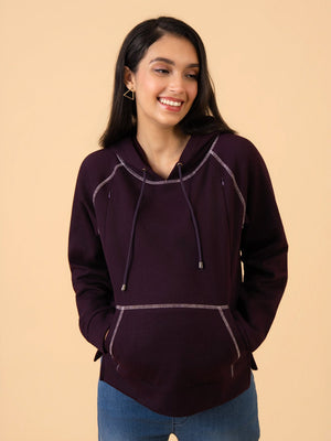 Grape to Meet You maternity and Nursing Hoodie Sweatshirt - S Maternity Winter Tops