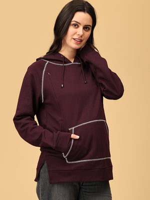 Grape to Meet You maternity and Nursing Hoodie Sweatshirt - MNSWT - SD - GRTM - S