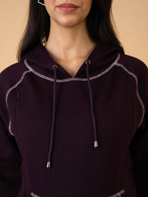 Grape to Meet You maternity and Nursing Hoodie Sweatshirt - S Maternity Winter Tops