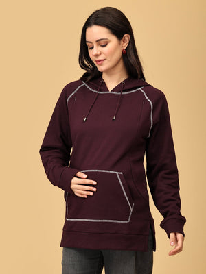 Grape to Meet You maternity and Nursing Hoodie Sweatshirt - MNSWT - SD - GRTM - S
