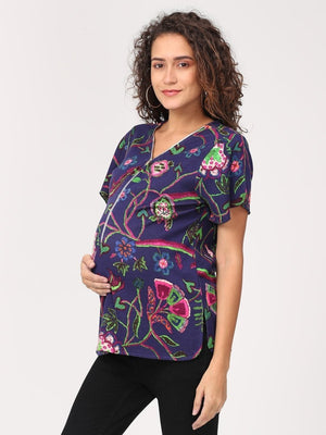 Grape Vine Maternity and Nursing Top - MAT-IMPLF-S
