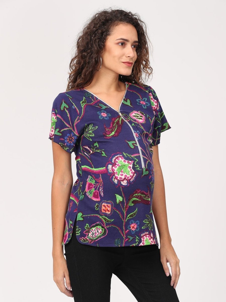 Grape Vine Maternity and Nursing Top - MAT-IMPLF-S
