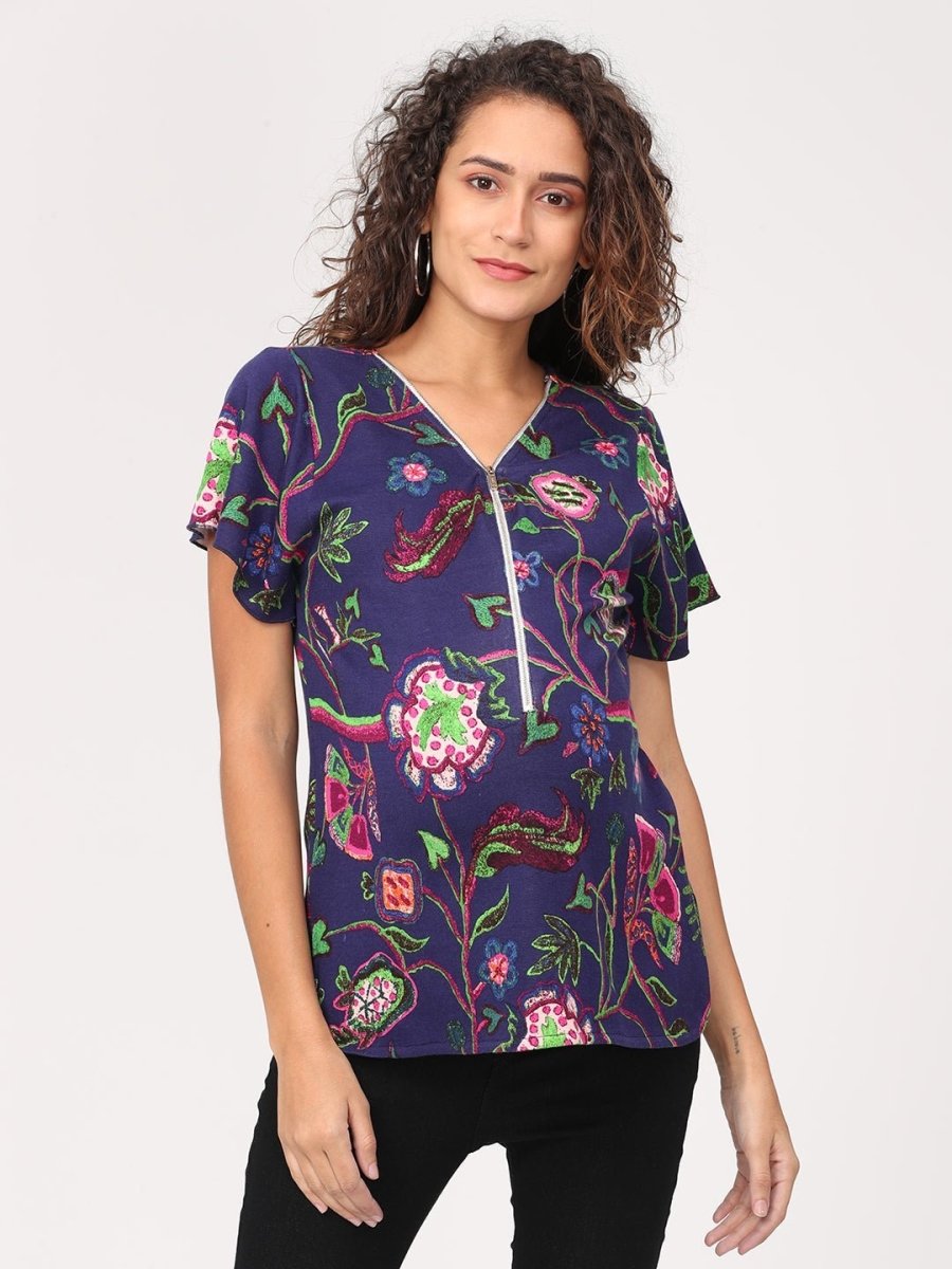 Grape Vine Maternity and Nursing Top - MAT-IMPLF-S