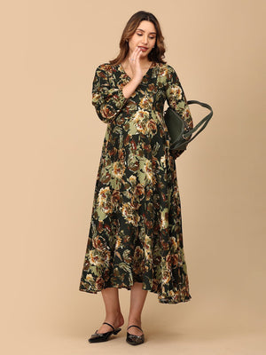 Grassy Gal Maternity and Nursing Maxi Dress - DRS - SK - GRSGL - S