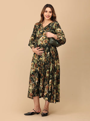 Grassy Gal Maternity and Nursing Maxi Dress - DRS - SK - GRSGL - S