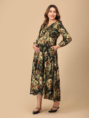 Grassy Gal Maternity and Nursing Maxi Dress - DRS - SK - GRSGL - S