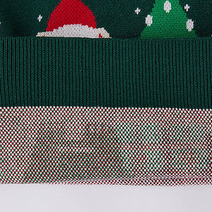 Green 2 Christmas Bears Knitted Christmas cardigan Sweater for Kids - 3 - 4 Years Winter Wear
