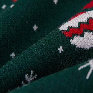 Green 2 Christmas Bears Knitted Christmas cardigan Sweater for Kids - 3 - 4 Years Winter Wear