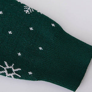 Green 2 Christmas Bears Knitted Christmas cardigan Sweater for Kids - 3 - 4 Years Winter Wear