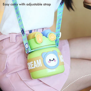 Green 2 way Lid Style Icecream Theme Kids Water Bottle, 850ml - Little Surprise BoxGreen 2 way Lid Style Icecream Theme Kids Water Bottle, 850ml