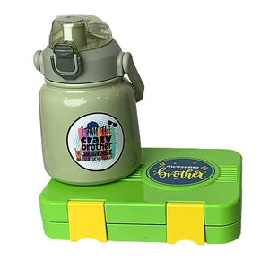 Green Bento Box & Belly Water Bottle Combo Rakhi Gift Set for Brother - Little Surprise BoxGreen Bento Box & Belly Water Bottle Combo Rakhi Gift Set for Brother