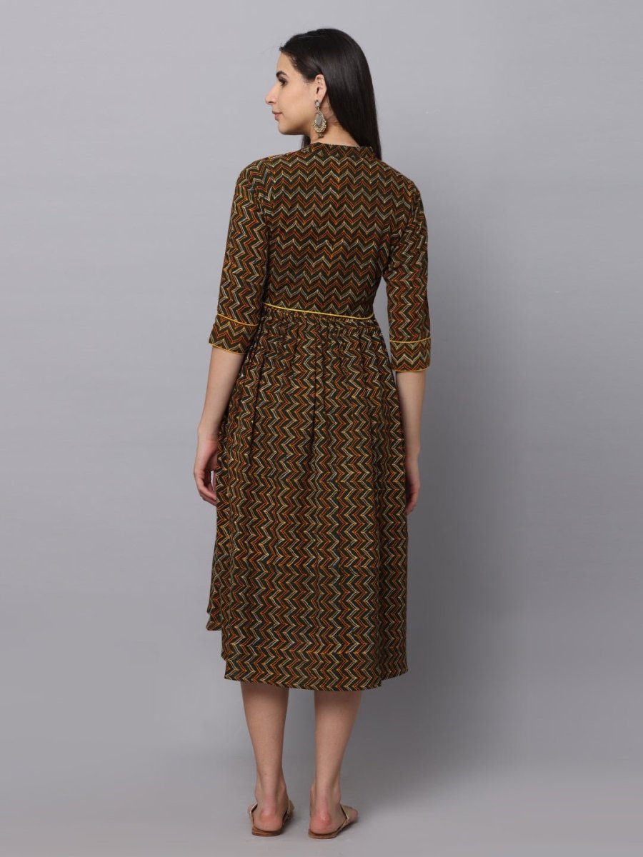 Green Berry Maternity Kurti Dress With Nursing - MEW-BAGKD-S