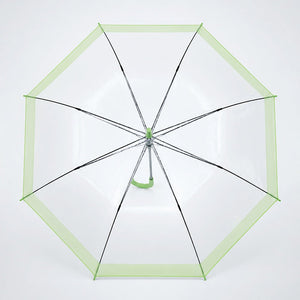 Green Big Border Transparent Umbrella for Teens & Adults - Monsoon Wear