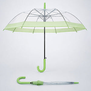 Green Big Border Transparent Umbrella for Teens & Adults - Monsoon Wear