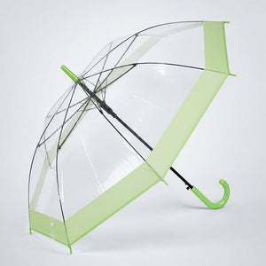 Green Big Border Transparent Umbrella for Teens & Adults - Monsoon Wear