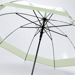 Green Big Border Transparent Umbrella for Teens & Adults - Monsoon Wear