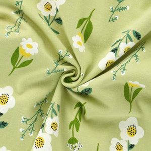 Green Bow & Florals full sleeves jumpsuit style Romper for Tiny Toddlers - 3 - 6 Months Kids Clothing