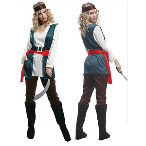 Green Coat Pirate Adult Halloween Costume Fancy Dress Up - M Halloween