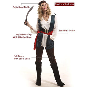 Green Coat Pirate Adult Halloween Costume Fancy Dress Up - M Halloween