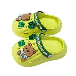 Green & Dark Green Big Bear Slip on Clogs, Summer/Monsoon/ Beach Footwear for Toddlers and Kids, Unisex - 22 EUR Swim