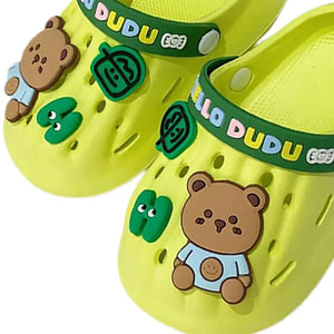 Green & Dark Green Big Bear Slip on Clogs, Summer/Monsoon/ Beach Footwear for Toddlers and Kids, Unisex - 22 EUR Swim