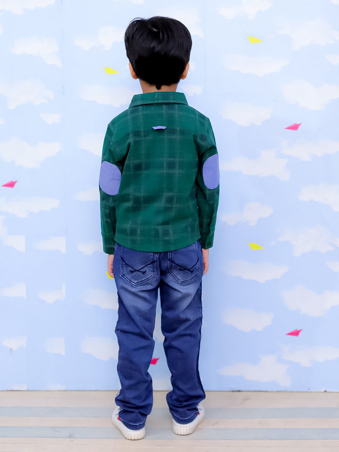 Green Flannel Plaid Kids Shirt - KWW - PB - GRNFLN - 0 - 6