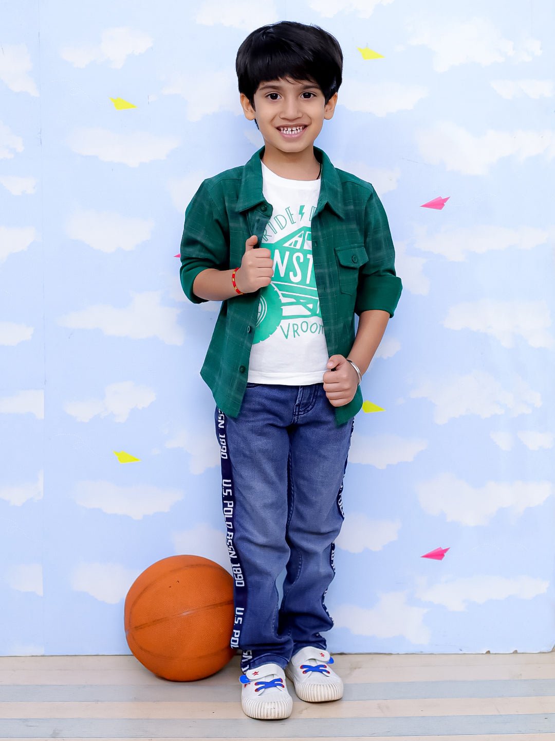 Green Flannel Plaid Kids Shirt - KWW - PB - GRNFLN - 0 - 6