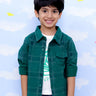 Green Flannel Plaid Kids Shirt - KWW - PB - GRNFLN - 0 - 6