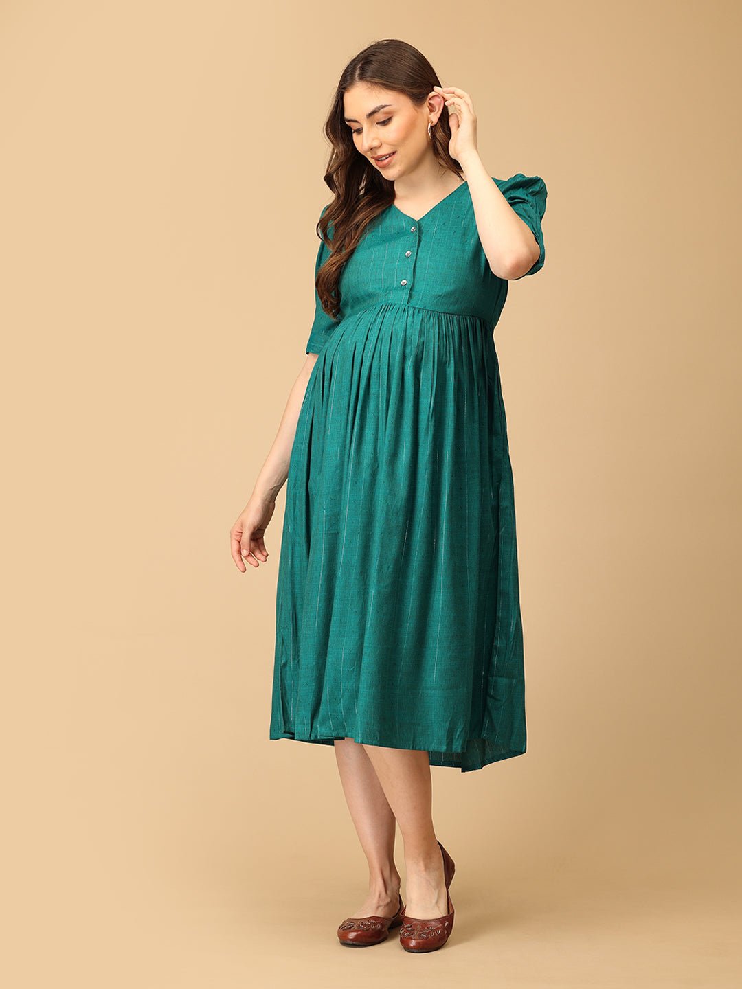 Green It Girl Maternity and Nursing Dress - DRS - SK - GRNIG - S