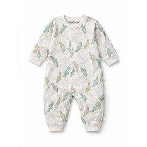Green Leaves, Full Sleeves Jumpsuit Romper for Tiny Toddlers - 3 - 6 Months Kids Clothing
