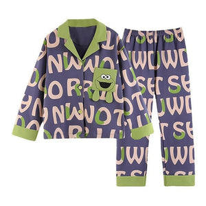 Green Monster print soft Cotton Kids Nightsuit - 3 - 4 Years Nightsuits