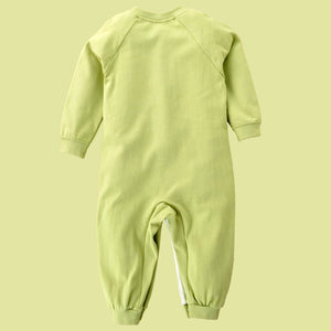 Green Panda full sleeves jumpsuit style Romper for Tiny Toddlers - 3 - 6 Months Kids Clothing
