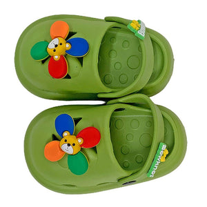 Green Pinwheel Slip on Clogs, Summer/Monsoon all season Footwear for Toddlers & Kids - Little Surprise BoxGreen Pinwheel Slip on Clogs, Summer/Monsoon all season Footwear for Toddlers & Kids