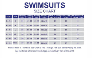 Green & Purple color Block style Swimwear/swimsuit for Kids - 5 - 6 Years Swim