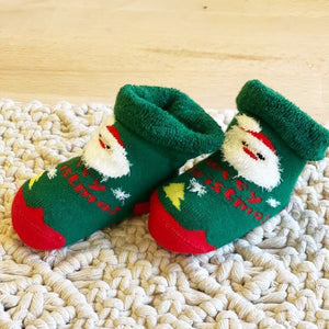 Green Santa Christmas Socks for infant, 0 - 12 months - 