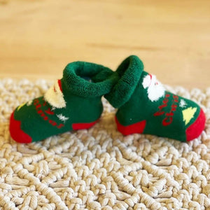 Green Santa Christmas Socks for infant, 0 - 12 months - 