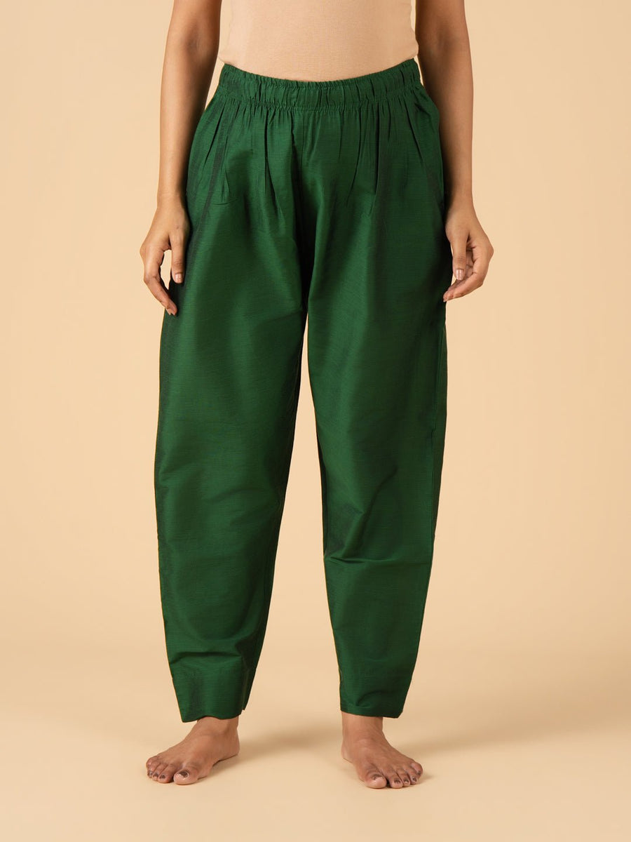 Green Silk Maternity Pants