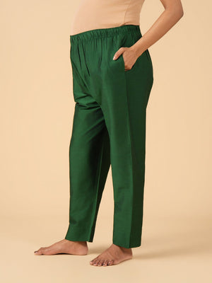 Green Silk Maternity Pants - Green Maternity Bottoms