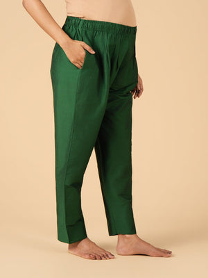 Green Silk Maternity Pants - Green Maternity Bottoms