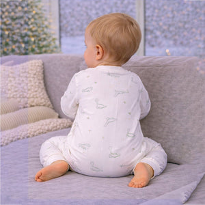 Green Smiley Dino Full Sleeves Jumpsuit Hoodie Romper for Tiny Toddlers - 3 - 6 Months Winter Wear